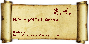 Mátyási Anita névjegykártya