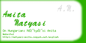 anita matyasi business card